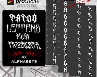 Procreate Tattoo fonts – Handmade Letters Vol.1