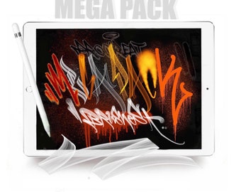 1200 Graffiti & Lettering Brushes For Procreate + 3d Models