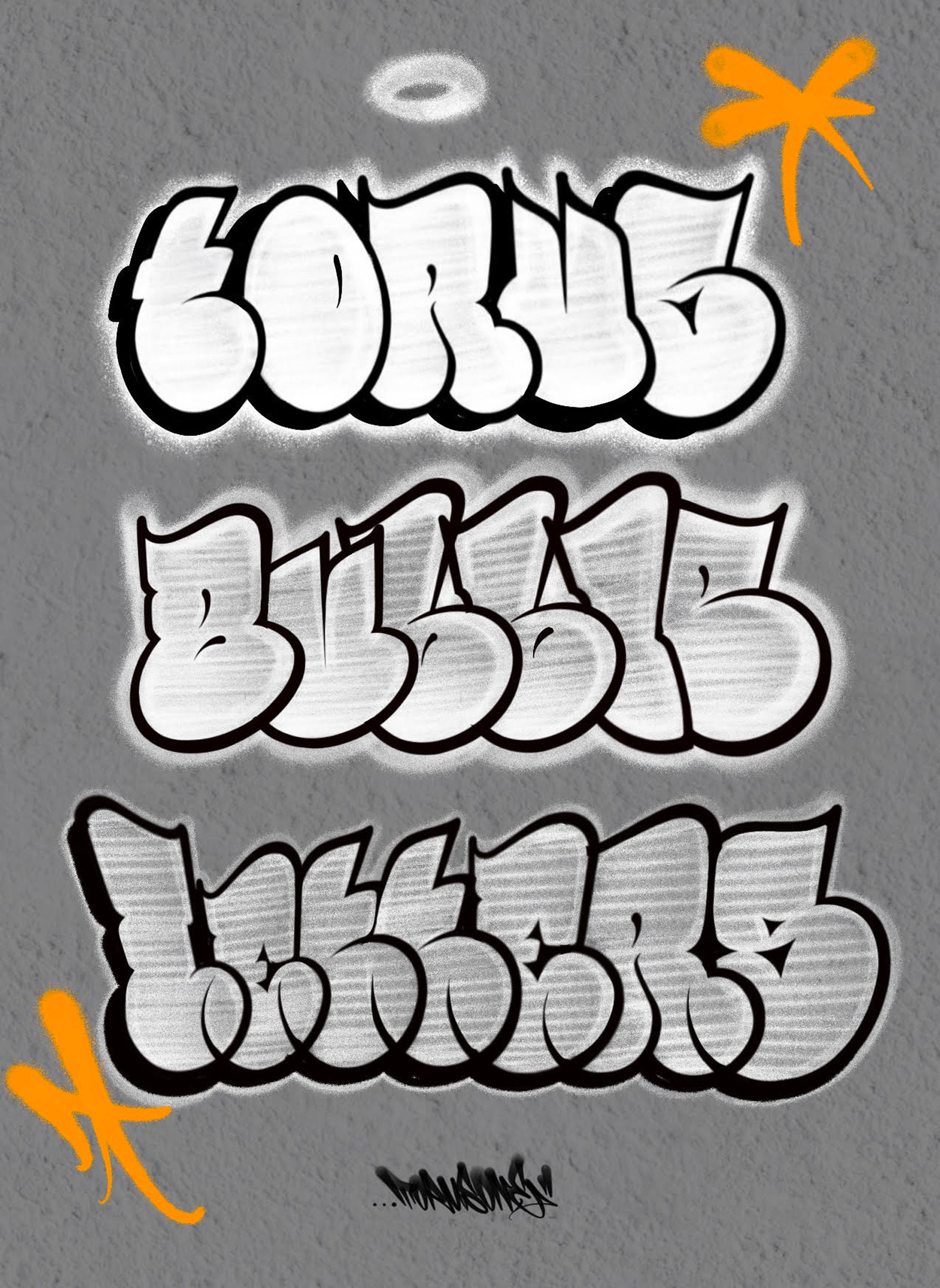 graffiti alphabet throw up letters