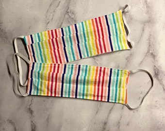 Reusable Adult Face Mask - Rainbow Pattern - Washable - Made in CA