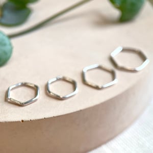 Hexagon Hoop Earring, Sterling Silver Hoop, Different Sized Hoops, Geometric Jewellery, Silver Jewelry, Minimalist Hoop, Tragus, Helix.