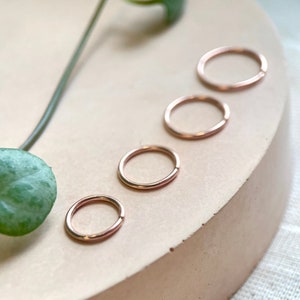 Rose Gold Filled Hoop Earrings, 14ct Gold Hoop, Rose Gold Jewellery, Minimalist Hoop, Tragus, Helix, Cartilage, Nose Ring, Lobe piercings.