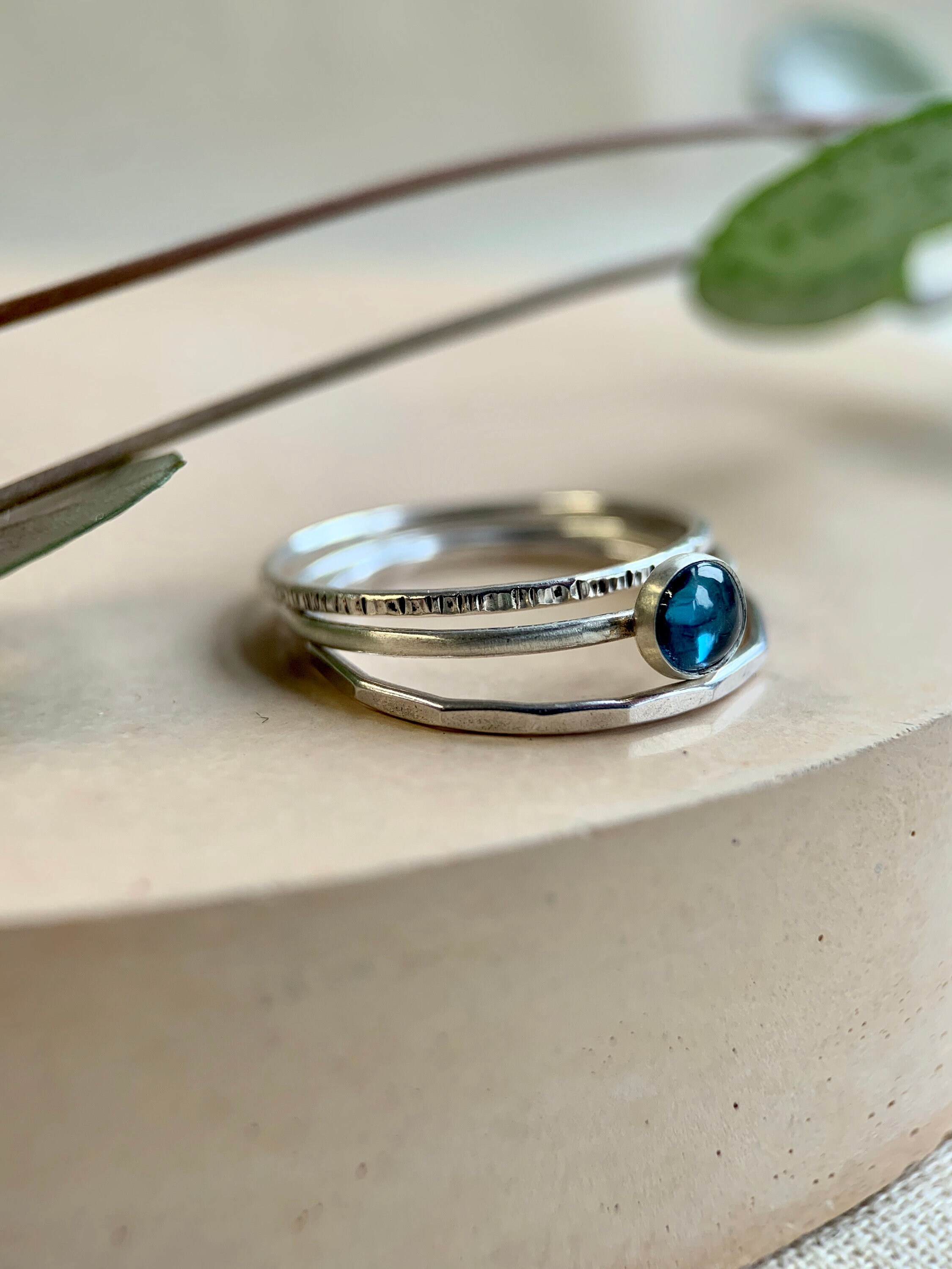 London blue topaz stackable cheap ring
