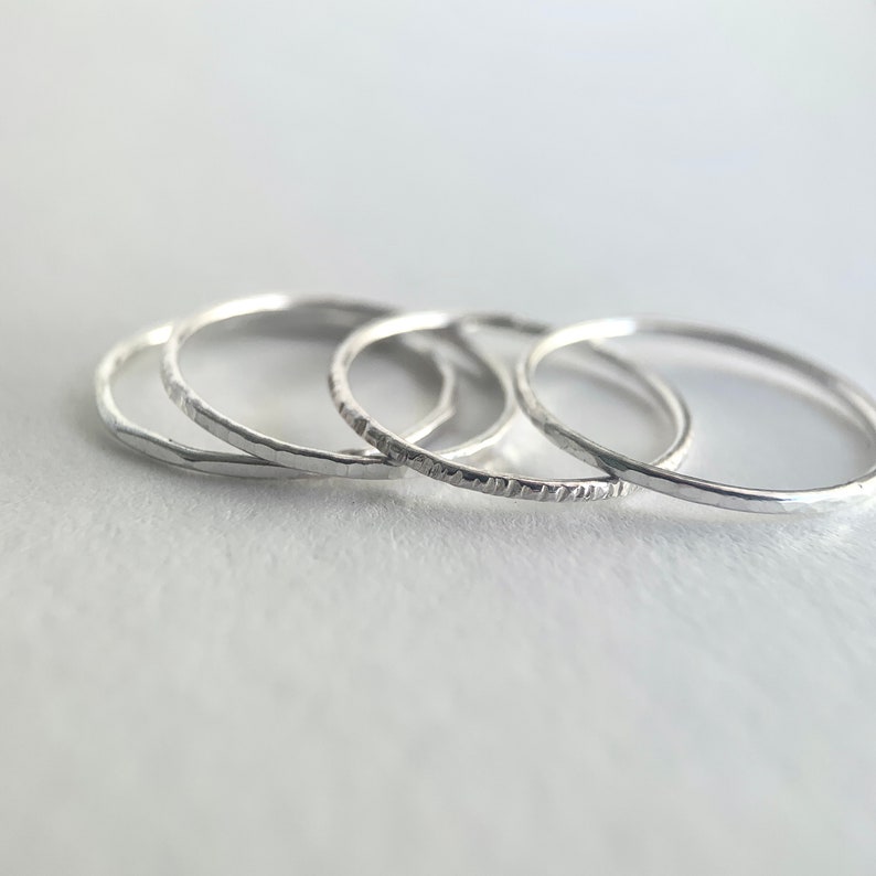 Silver Skinny Stacking Rings Mix and Match Stacker Set Etsy UK