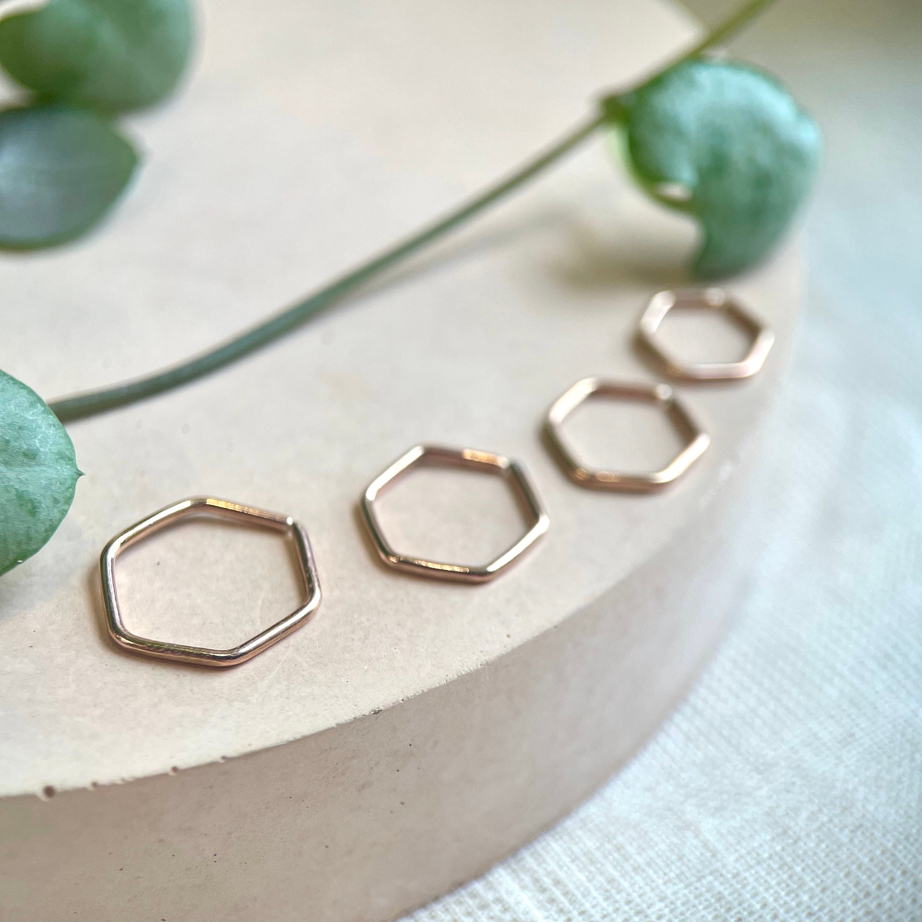 Rose gold hexagon best sale earrings