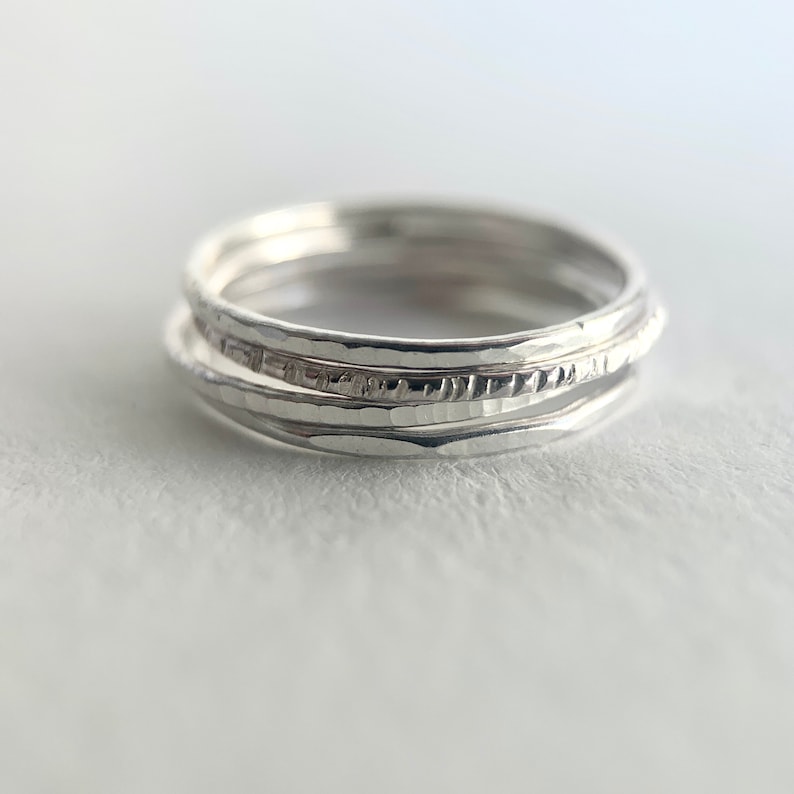 Silver Skinny Stacking Rings Mix and Match Stacker Set Etsy UK