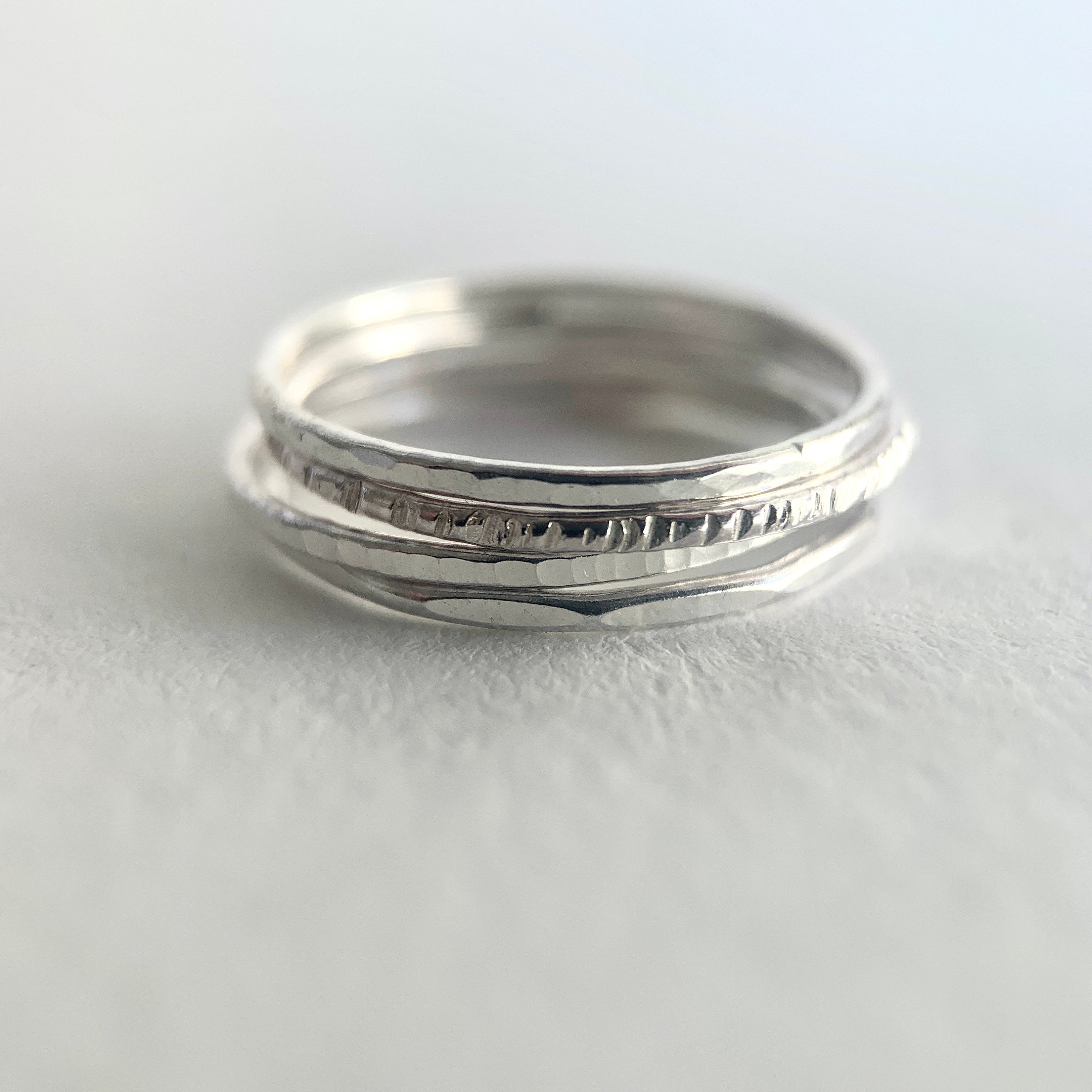 Silver Skinny Stacking Rings Mix and Match Stacker Set - Etsy UK