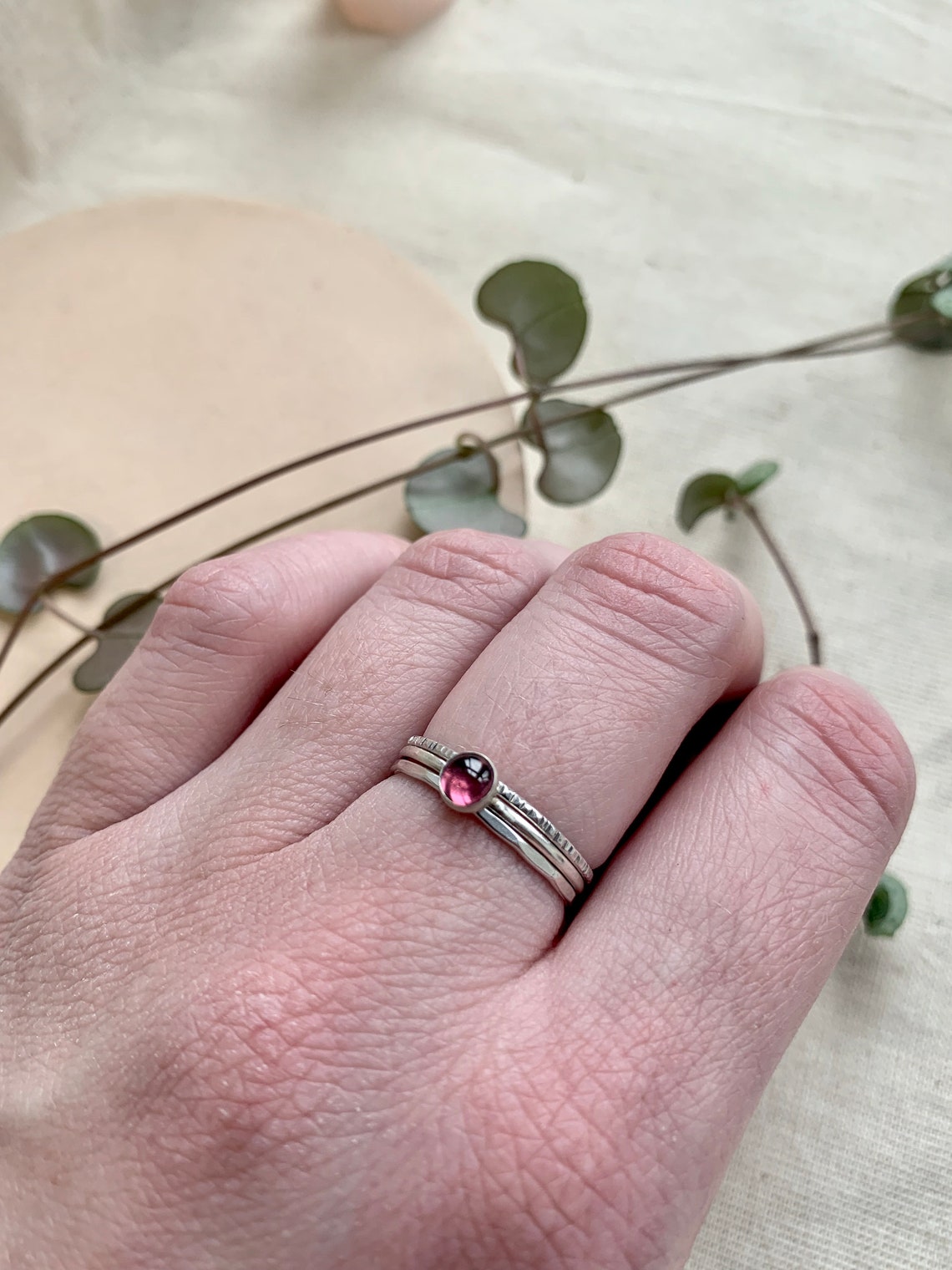 Pink Rhodolite Ring Sterling Silver Rings Rhodolite - Etsy