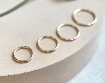 Solid Gold Hoop Earrings, 9ct Gold Hoop, Yellow Gold Jewellery, Gold Minimalist Hoop, Tragus, Helix, Cartilage, Nose Ring, Lobe piercings.