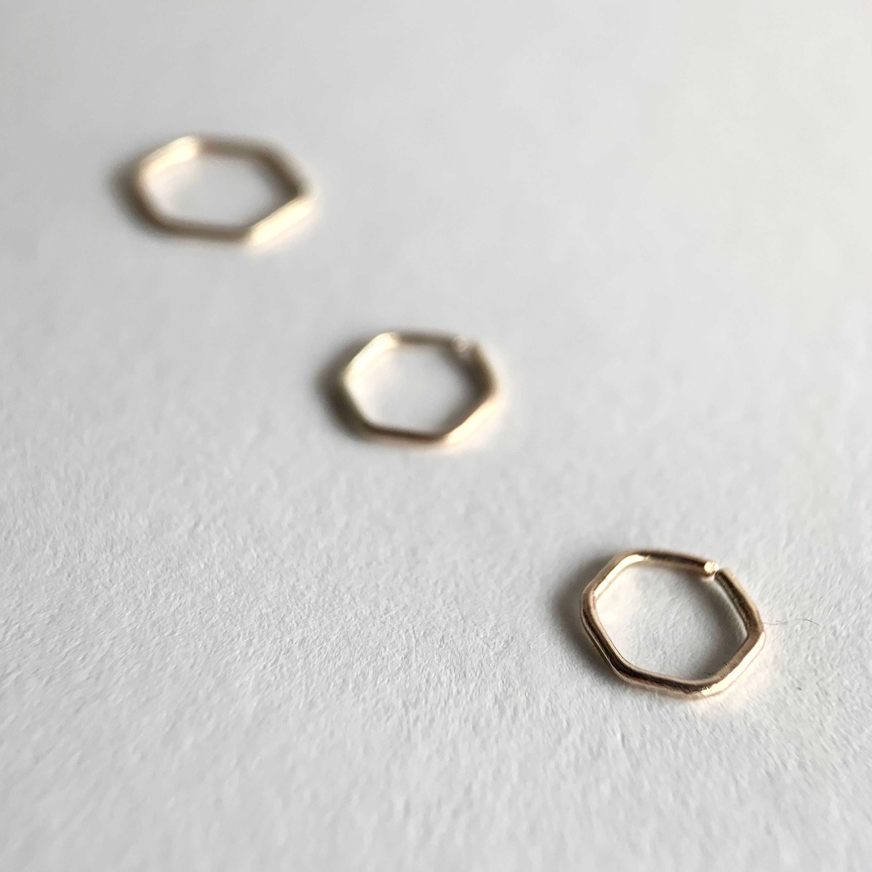 Minimalist Hoop Tragus Geometric Jewellery 9ct Gold Hoop Cartilage. Solid Gold Square Hoop Earring Helix Gold Jewelry