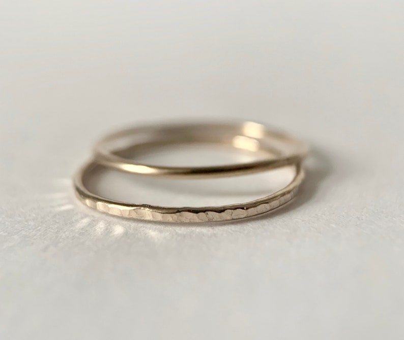 Rose Gold Ring Gold Ring 9ct Gold Ring Yellow Gold or Rose Gold Rings Textured Ring Solid Gold Stacking Rings Stacker Rings