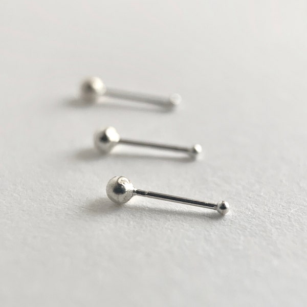 Silver Nose Bone, Sterling Silver Nose Stud, Small Nose Bone, Nose Piercing, Silver Jewellery, Tiny Nose Stud, Nose Pin, Nose Bone.