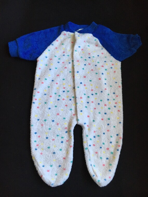 Vintage Terry Cloth Confetti Onesie 3-6 Month