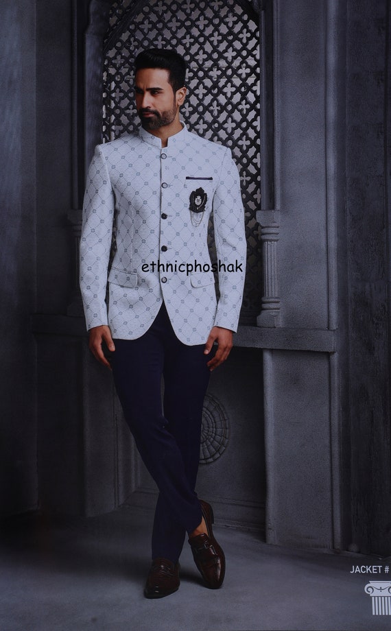 Mens Jodhpuri Suit Tailored Wedding Suit Printed Sherwani - Etsy