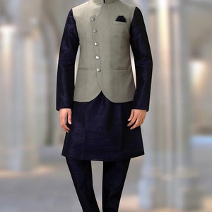 Kurta Pajama,Modi Jacket, Jacket For Men,Set of 3, Silk kurta pajama jacket, wedding wear, Kurta for men,Partywear, Custom made kurta pajama