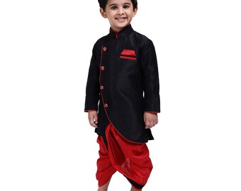 Indian Kids Anghrakha Style Dhoti Kurta 