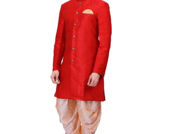 Indian designer Mens Wedding Wear, Sherwani Indo western with Mojari , Royal Suits Plus Size Ethnic Poshak, custom made , tailored sherwani