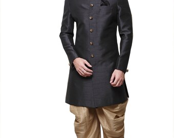 Handmade Silk Indo Western Suit Men's Wedding Partywear
