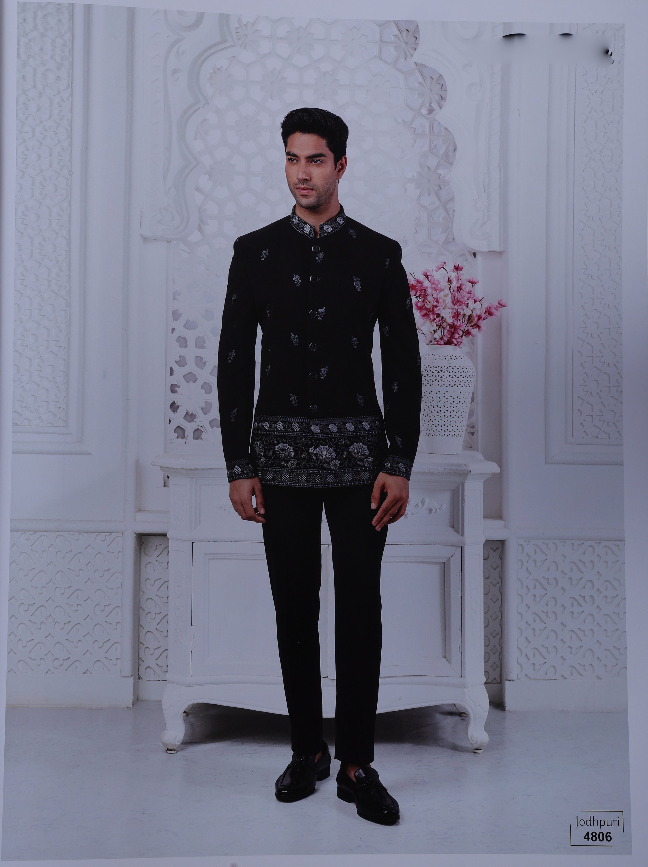 Black jodhpuri indo western top