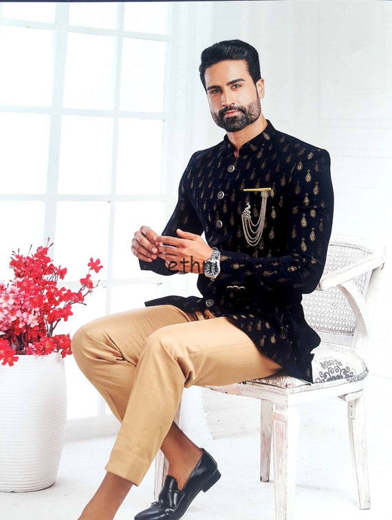 Indo Western Mens Jodhpuri Suit Wedding 