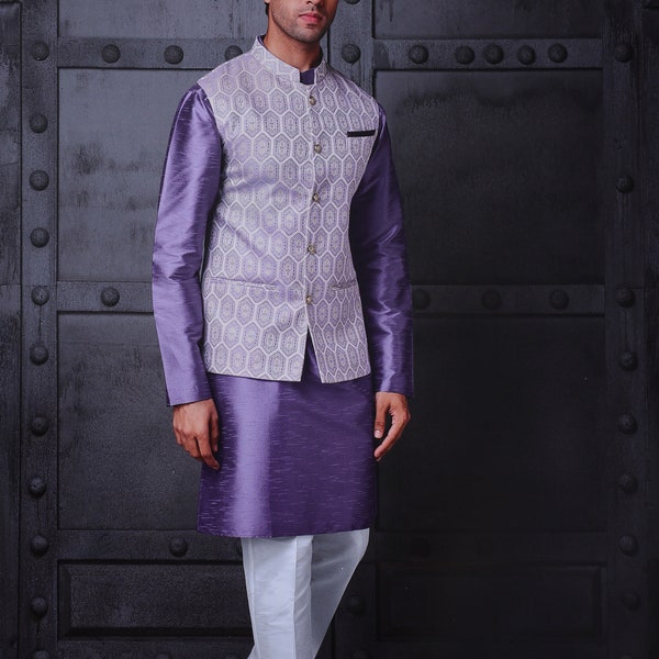 indian Kurta Pajama jacket,Modi Jacket,Jacket For Men,Silk kurta pajama jacket,wedding wear,Partywear,Custom made kurta,sherwani for men