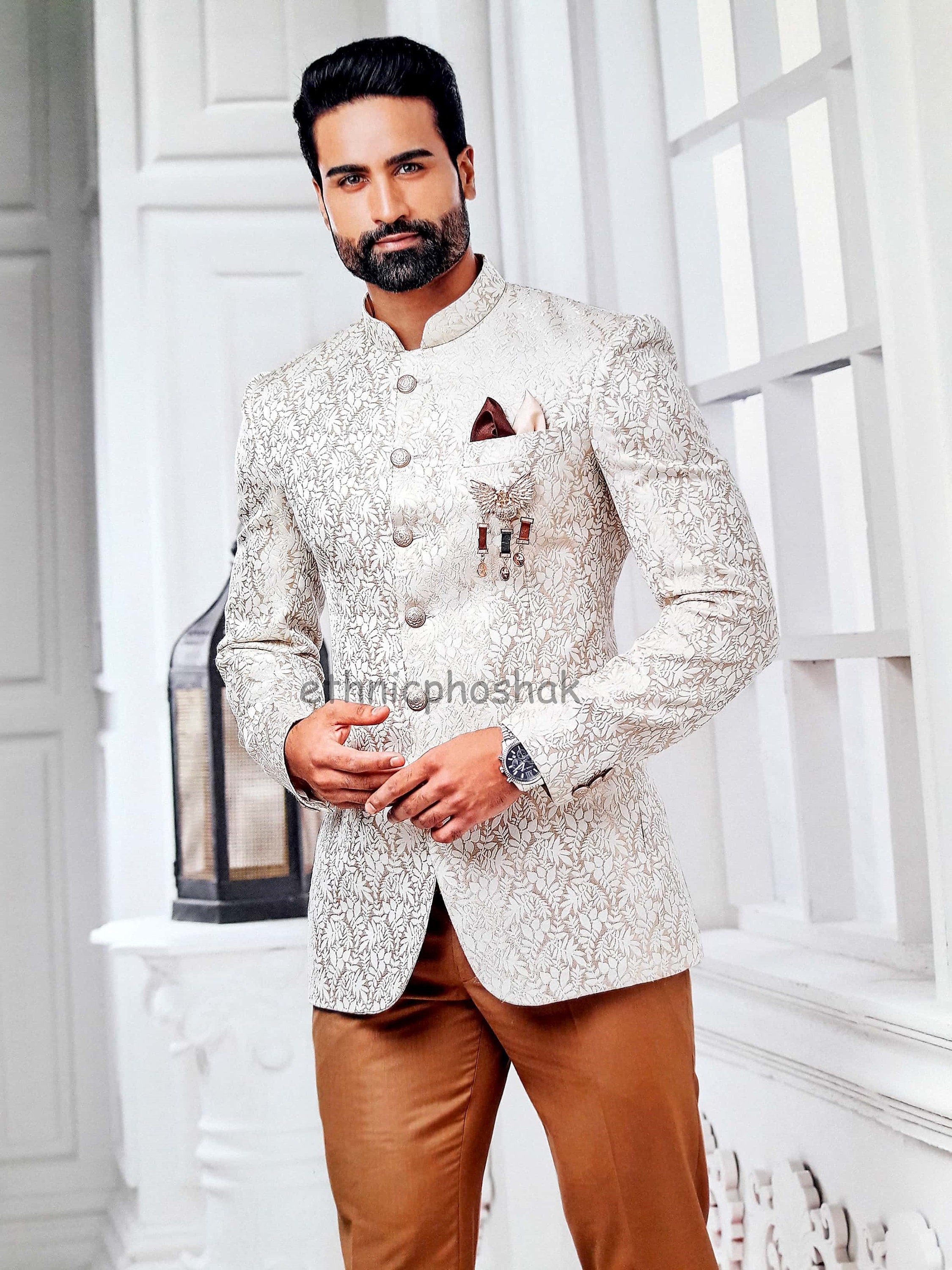 Indo Western Mens Jodhpuri Suit Wedding 