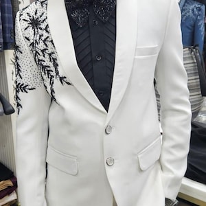 white Tuxedo , Fancy White Tuxedo, Suit For Men | Designer Wedding wear, tuxedo party wear, Prom Night Suit,Bachler Wedding Wear, Tuxedo.
