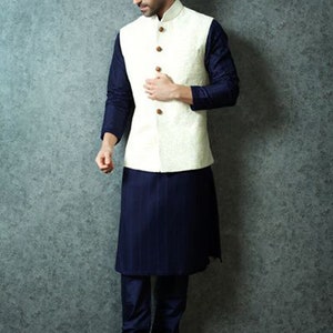 Kurta Pajama,Modi Jacket, Jacket For Men,Set of 3, Silk kurta pajama jacket, wedding wear, Kurta for men,Partywear, Custom made kurta pajama