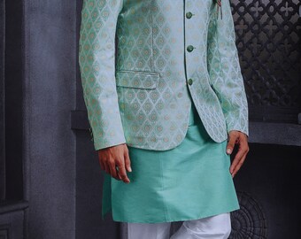 Jodhpuri suit, Blezer, Coat, Bandhgala Jodhpuri sherwani, mens wear, partywear, wedding sherwani,Tailored suit,custom made kurta with suit