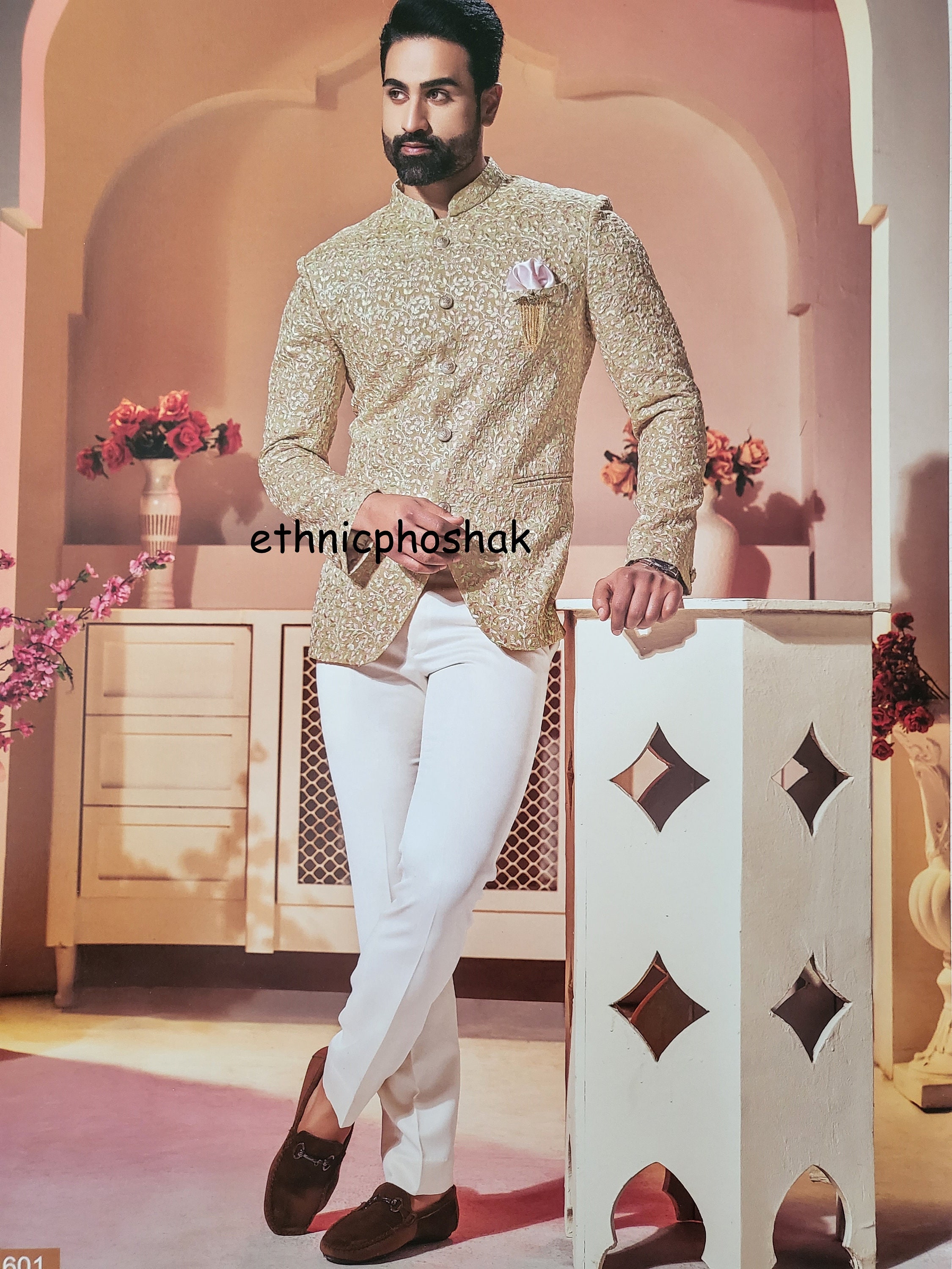 Indo Western Mens Jodhpuri Suit Wedding 
