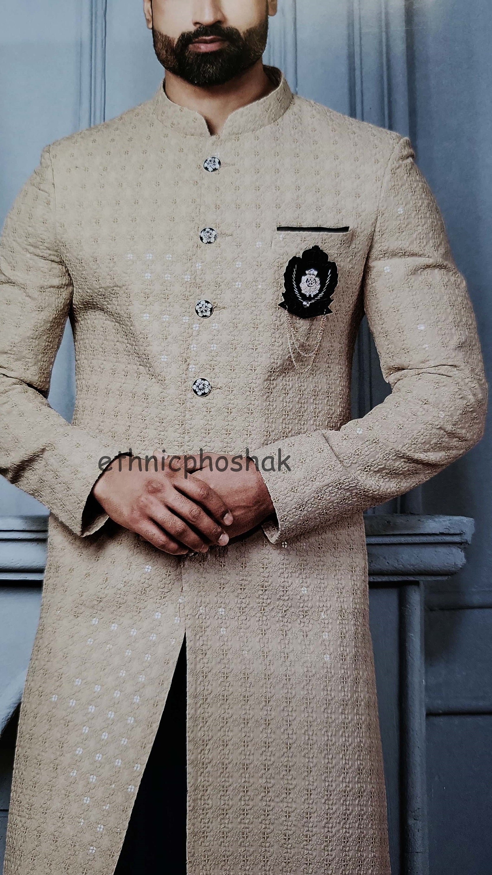 Sherwani for Men Jodhpuri Suit Chikankari Sherwani Wedding - Etsy