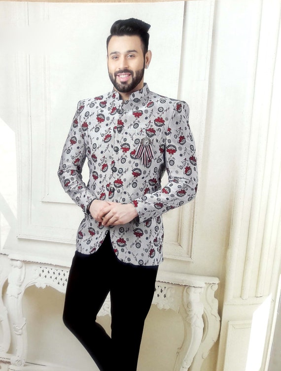 printed jodhpuri coat