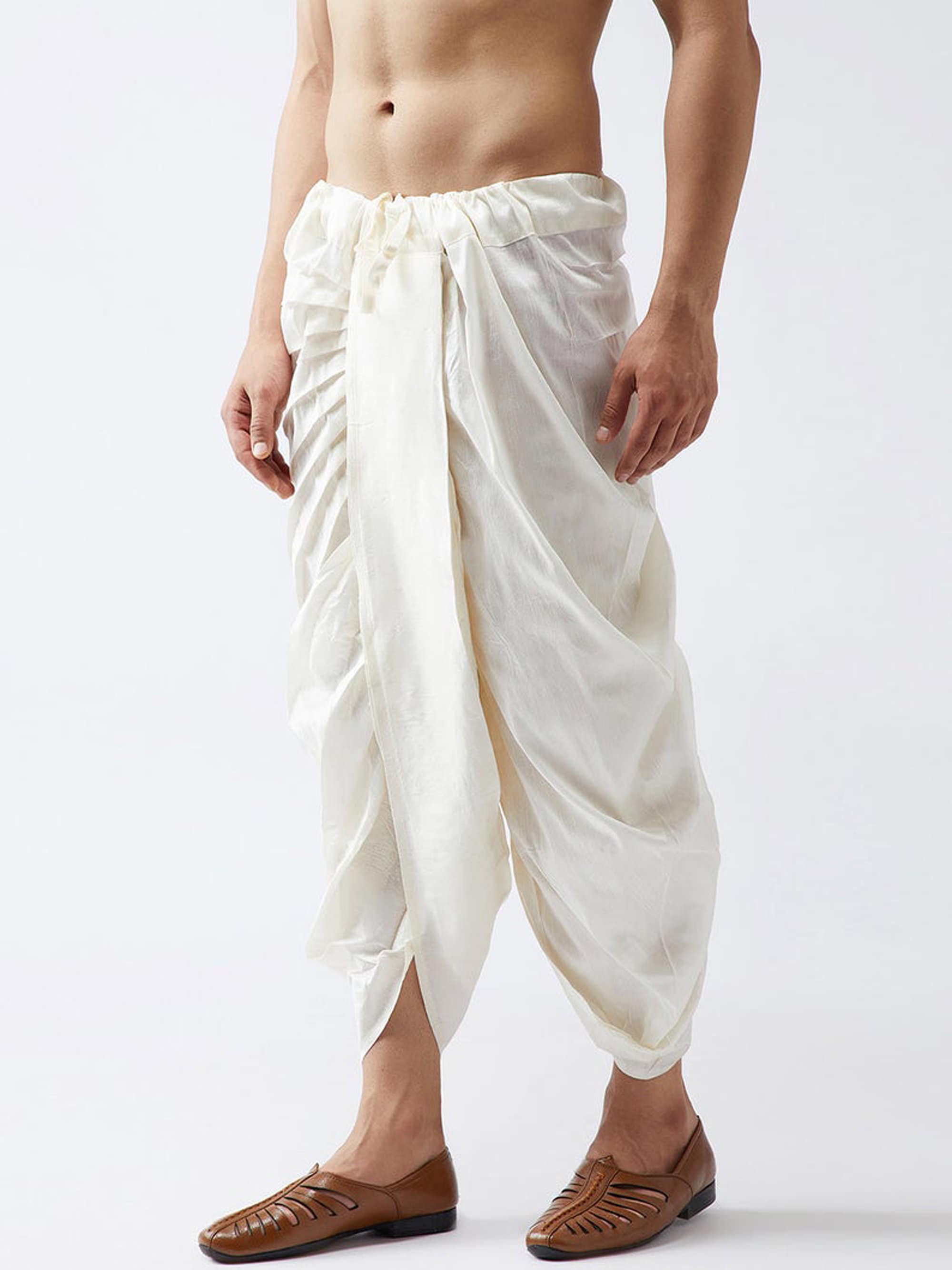 White Linen Dhoti Pants