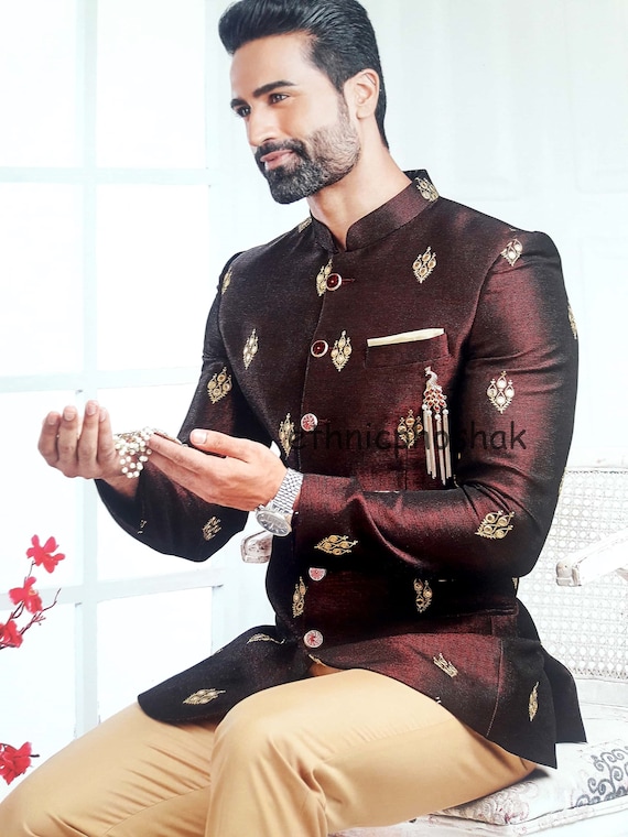 Indo Western Mens Jodhpuri Suit Wedding 