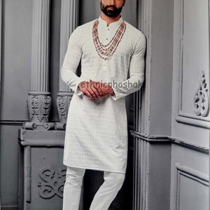 Indian Ethnic Wear for Men Was limited to Simple Designer Attires Mens Wedding Royal Kurta Pajama Plus Size Available