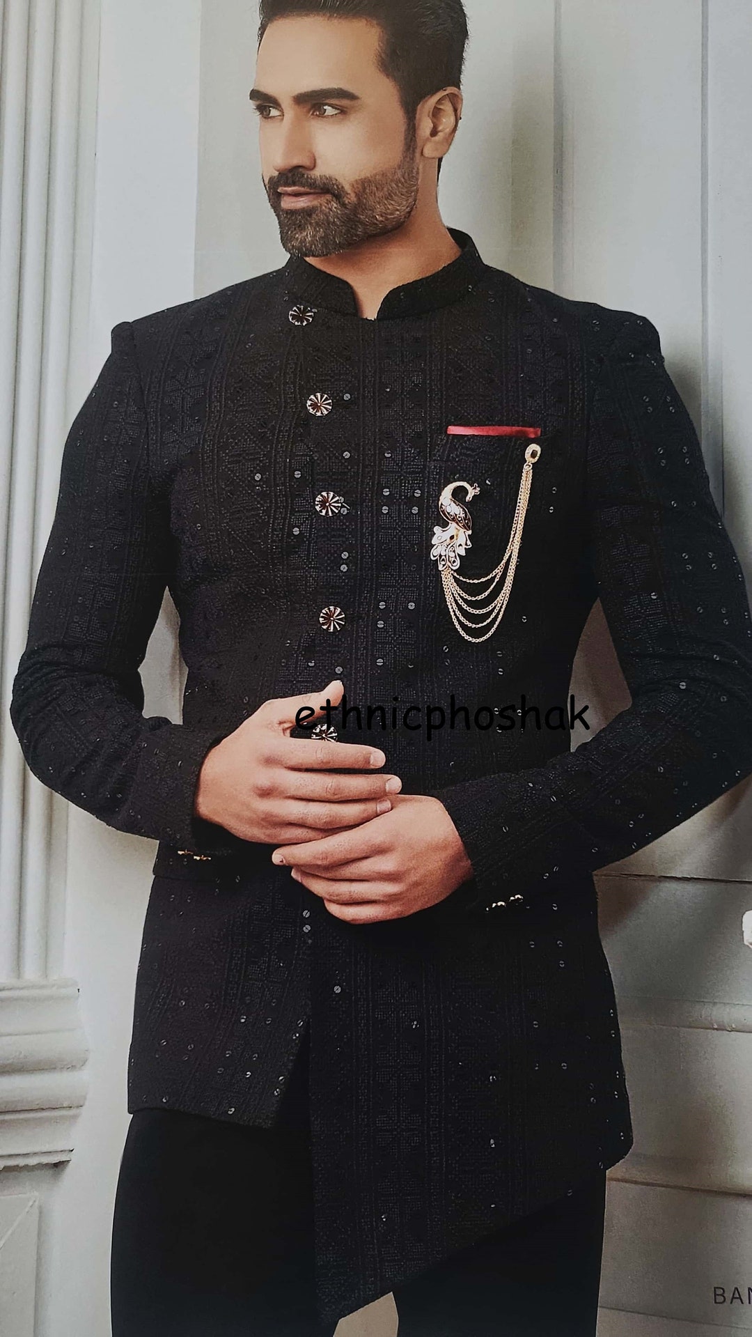 Mens Jodhpuri Suit Tailored Wedding Suit Printed Sherwani - Etsy