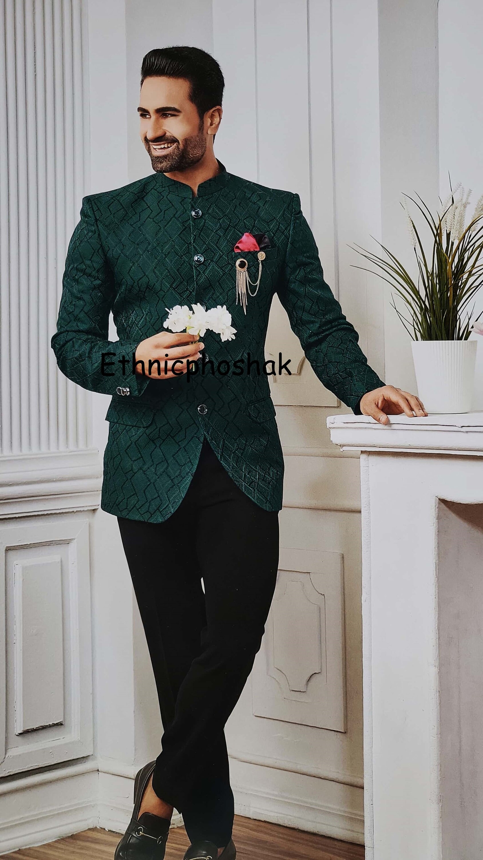 wedding reception modi jacket with pant shirt