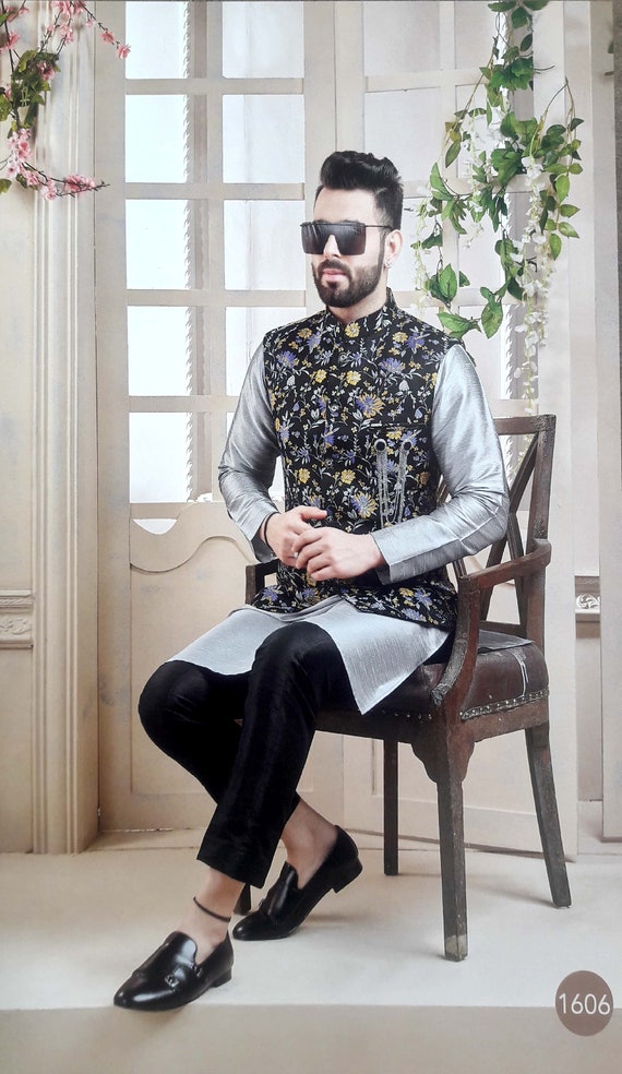 Kurta pajama with nehru jacket for wedding Clearance