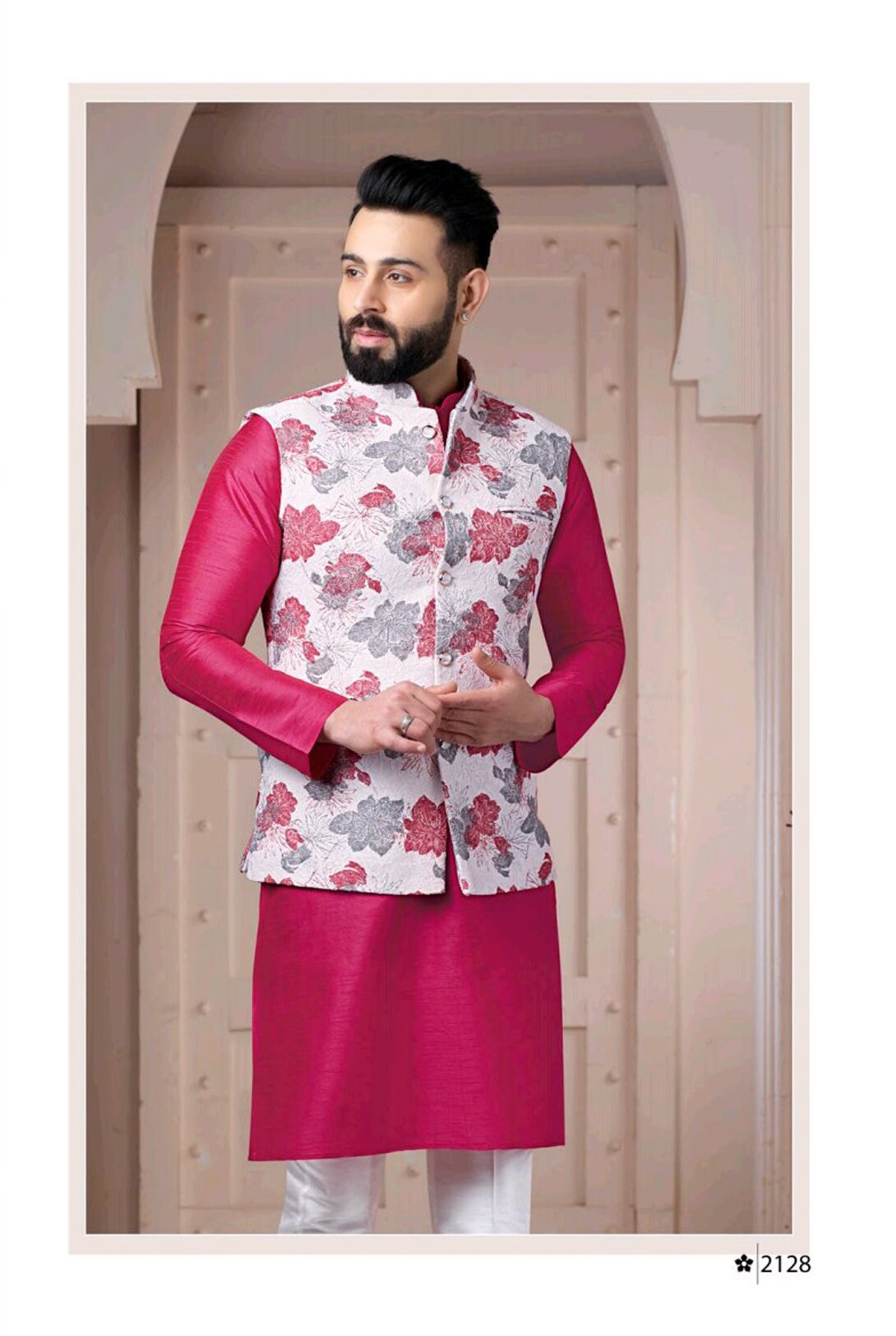 Indian Designer Wedding  Wear Men Kurta Pajama With Modi Jacket/ Nehr…