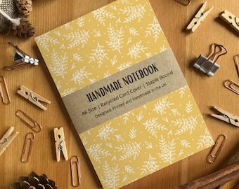 Yellow Leaf Pattern A6 Notebook