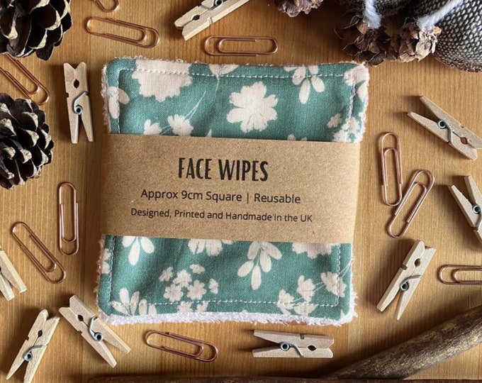 Green Floral Reusable Makeup Remover Pads