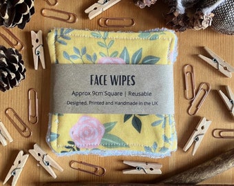 Yellow Floral Reusable Makeup Remover Pads