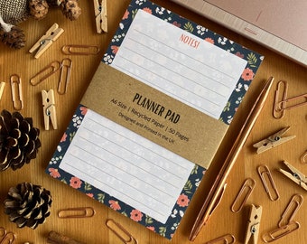 Blue and Orange Pattern A6 Size To Do Notepad