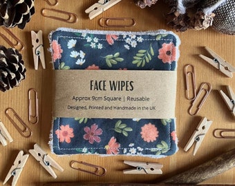 Blue Floral Reusable Makeup Remover Pads