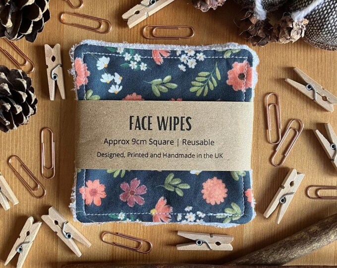 Blue Floral Reusable Makeup Remover Pads