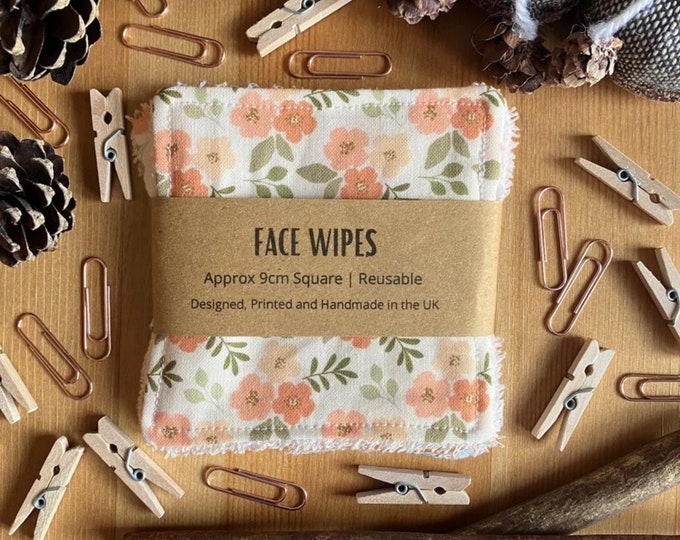 White Floral Reusable Makeup Remover Pads