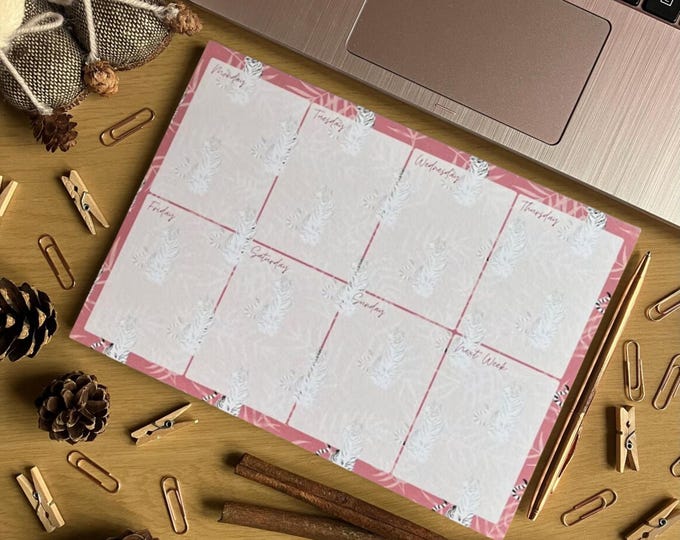 Pink Tiger A5 Size Weekly Planner Desk Pad