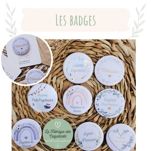 Badge personnalisé / métier EVJF EVG mariage baptême parrain marraine cadeau invité témoin mariage image 1