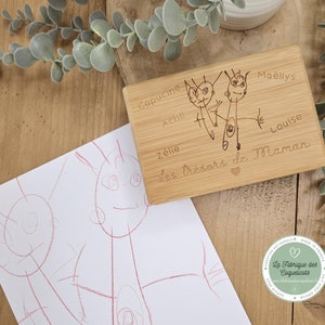 Boite à bijoux personnalisée - dessin enfant - cadeau femme - maman nounou mamie soeur copine - fête - noël - cadeau enfant