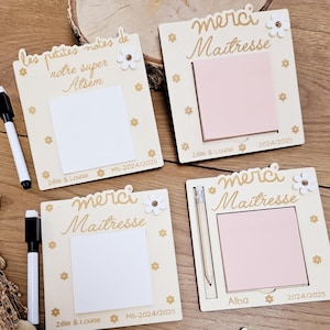 Support post it velleda / marguerite nounou maîtresse atsem fin année scolaire mamie / grands mères / maman / cadeau personnalisé /